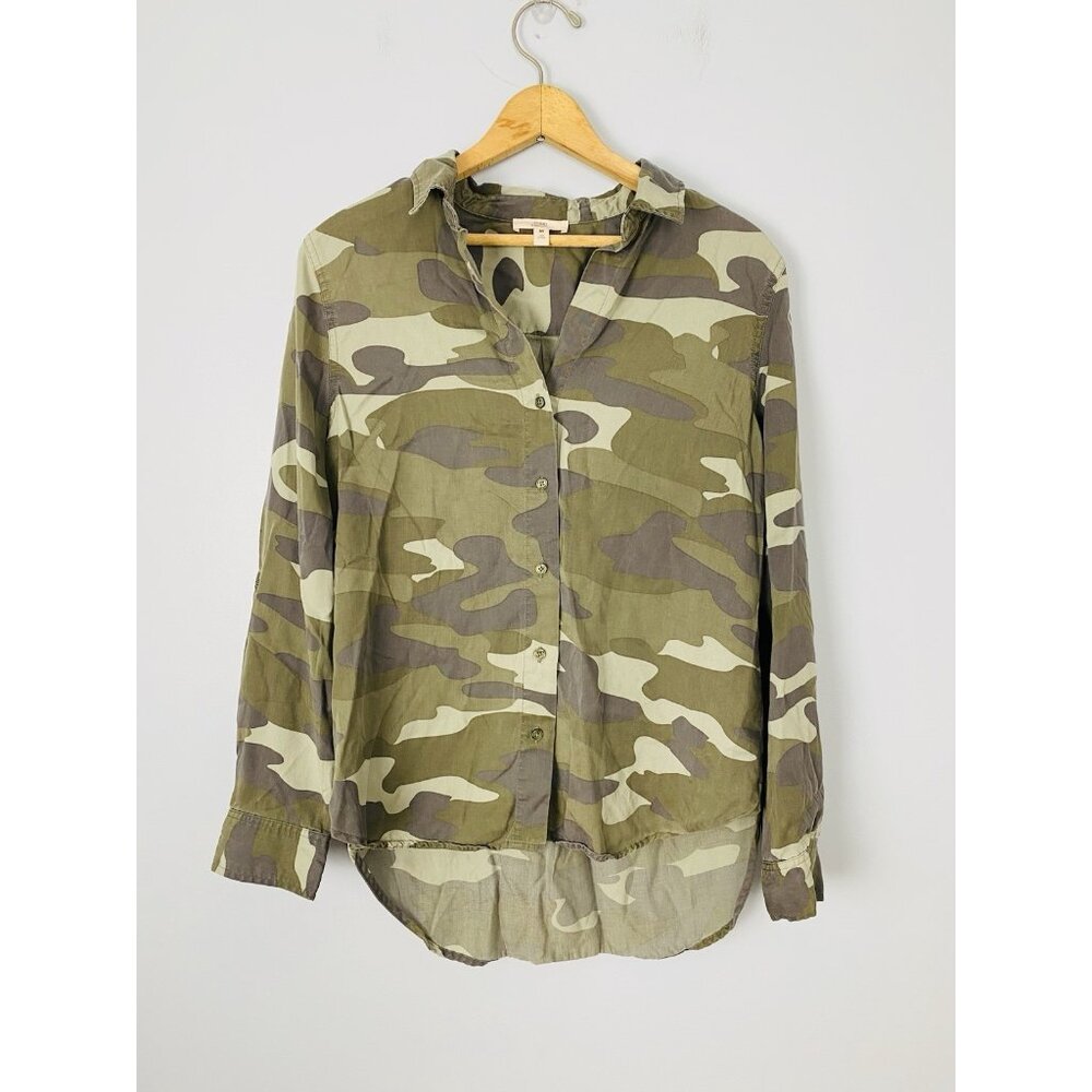 Como Vintage Camo Button Up Top Womens Size Med Camo Blouse Lyocell Camouflage